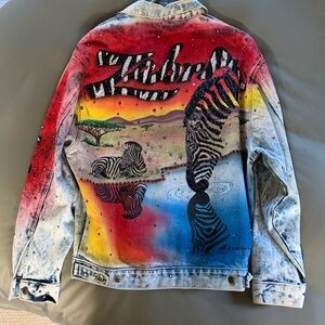 Tony Alamo Vibrant Zebra 🦓 Art Denim Jacket